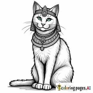 black and white cat as cleopatra