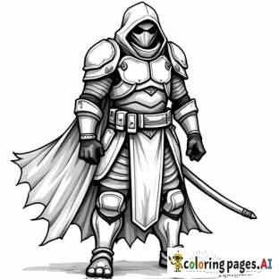 black power armor made of nanites that looks like a ninja