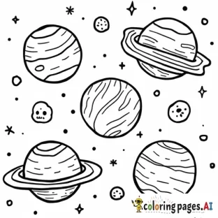 bobbie goods coloring pages, theme on the space, planets, astrounat