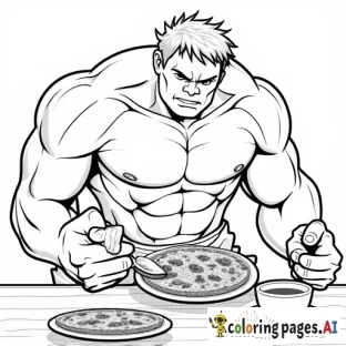 boy having breakfast with the hulk