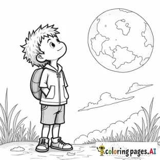 Boy with a world behind him