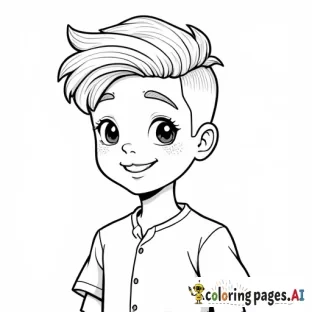 boy with wavy, undercut haircut. He is wearing a shirt and his eyes are beautiful. He has cute smile and beautiful teeth. He has beautiful softy lips, he has freckles and his face is cute and beautiful.