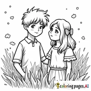 Boyfriend and girlfriend cute and whimsical