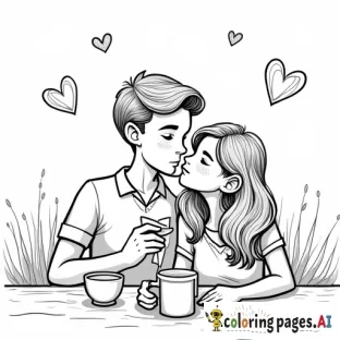 Boyfriend and girlfriend on a date cute and whimsical