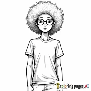 (BSPOILED SCRUBS) - on a T-shirt that a person of color in afro is wearing the T-shirt