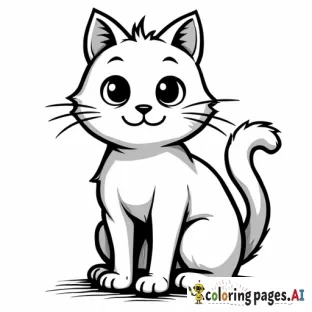 caleco cat, in classic line drawing style