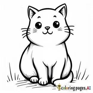 caleco cat, in classic line drawing style