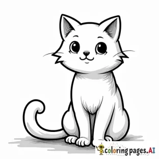 caleco cat, in classic line drawing style