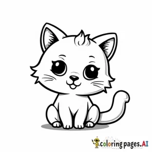 caleco cat, in classic line drawing style