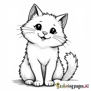 caleco cat, in classic line drawing style