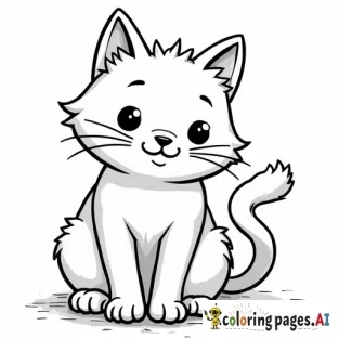 caleco cat, in classic line drawing style