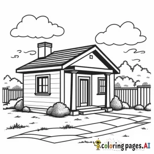 carro dentro de una casa - Free Printable Coloring Page
