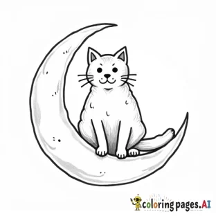 cat sitting on the moon