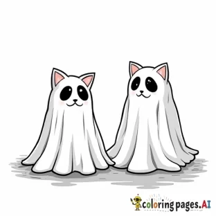 Cats dressed as ghosts