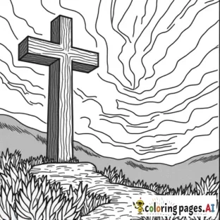 christian themed abstract coloring page