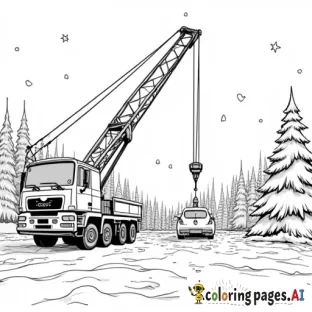 Christmas, Crane, Snow, construction