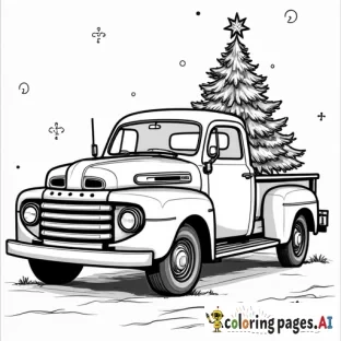 Christmas,  New Ford Truck, Christmas Tree