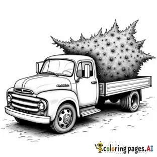 christmas tree truck with the sign that says complete cash title pawn