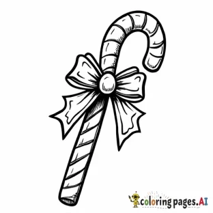 color page featuring candy canes and holly