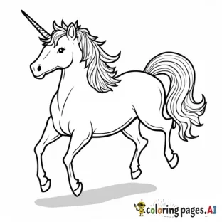Coloring book pages of unicorns