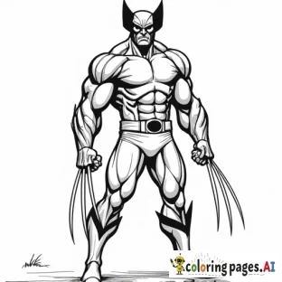 coloring book style marvel wolverine