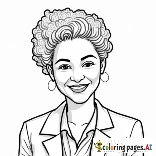 coloring sheet featuring Myrlie Evers