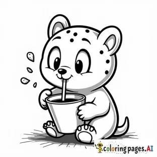 cookie drinking a drink