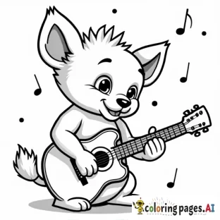 create 23 pages with animals playing musical instruments