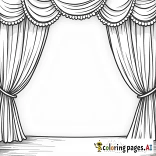 create a black and white coloring page to represent the theatre