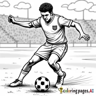 create a coloring page for a soccer game with the Hudl logo