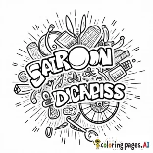 Create a series of student-friendly doodles that represent drug awareness and prevention. Include healthy activities, such as sports, art, and friendship. Add books and musical instruments