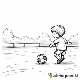 Create an image of a kids soccer game with a blank area at center field