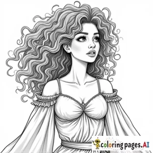 Curly hair woman magic adventure