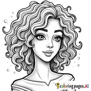 Curly hair woman magic adventure serious attack