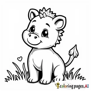 cute animal coloring page