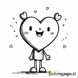 CUTE VALENTINE HEARTS CARTOON CHARACTER