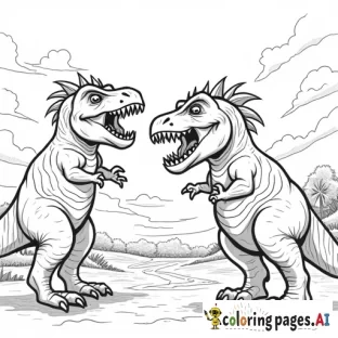 dinosaurs fighting