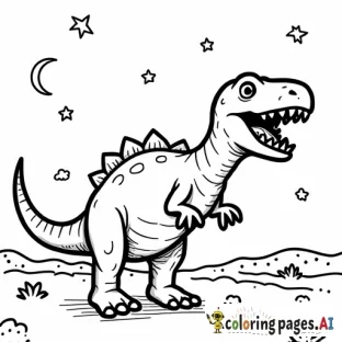 Dinosaurs playing in space