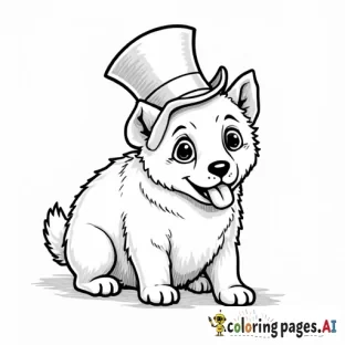 dog wearing a top hat