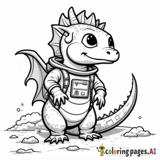 dragon wearing a space suit