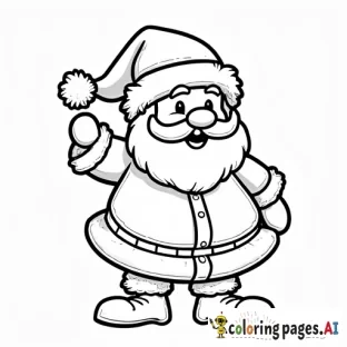 easy color by number santa page for kids with no shading