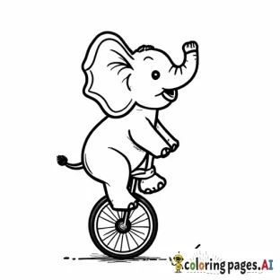 elephant riding a unicycle