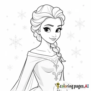 elsa with a background of snowflakes