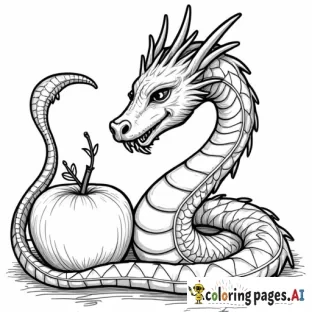 eve and serpent with an apple