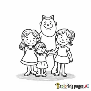 Family of 4, 2 little girls one big one small, mom and dad