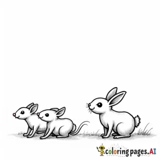 field mice running from a rabbit