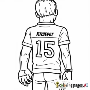 Frankenstein in a KC chiefs jersey number 15 with the name "Little Pete"