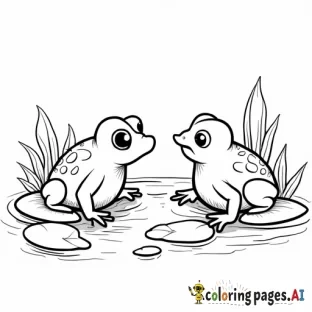 Frogs,ducks,Lily pads