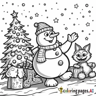 frosty the snowman + border collie + excavator + the grinch + elmo + christmas tree + christmas decor
