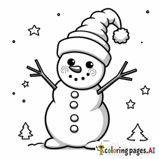 frosty the snowman +  christmas tree + bunny + top hat